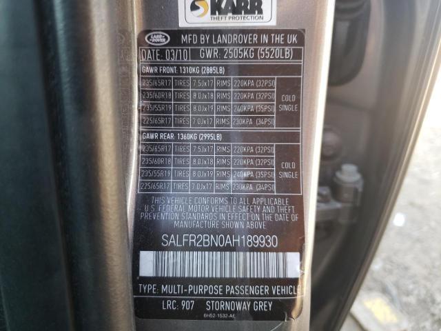 SALFR2BN0AH189930 Land Rover LR2 HSE