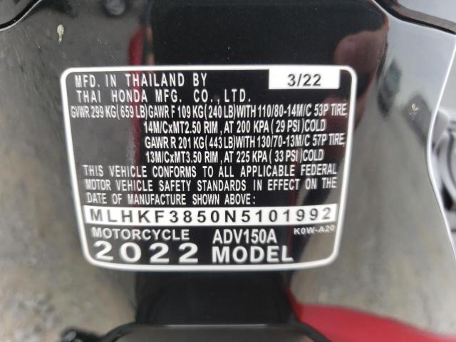 2022 HONDA ADV150 A MLHKF3850N5101992