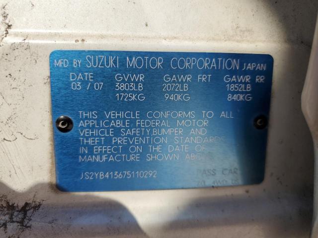 JS2YB413675110292 Suzuki SX4