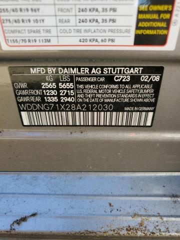 2008 Mercedes-Benz S 550 VIN: WDDNG71X28A212030 Lot: 61467712