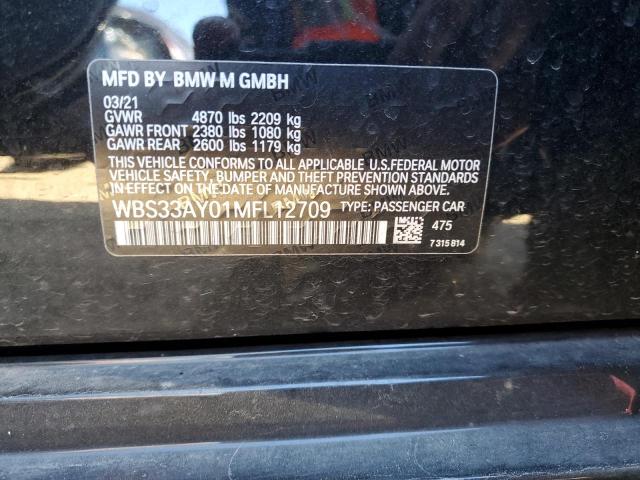 2021 BMW M3 COMPETI WBS33AY01MFL12709