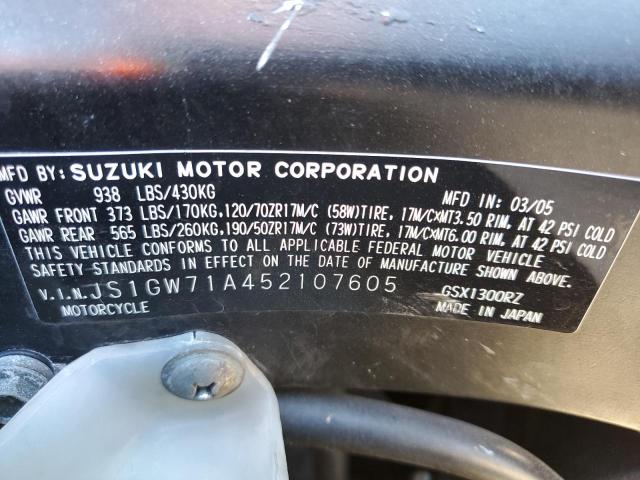 2005 SUZUKI GSX1300 RK JS1GW71A452107605