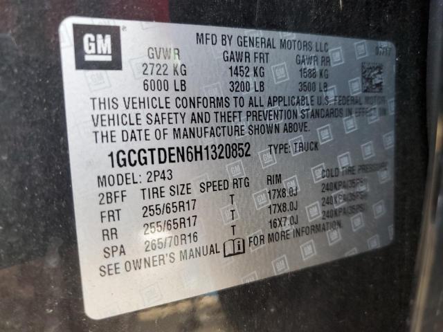 2017 CHEVROLET COLORADO Z - 1GCGTDEN6H1320852