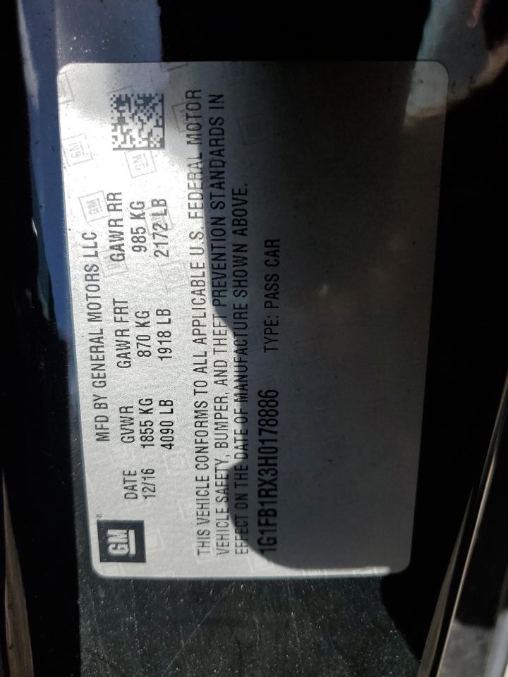 1G1FB1RX3H0178886 CHEVROLET CAMARO 2017