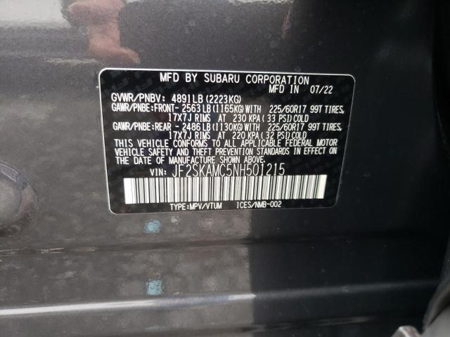 2022 SUBARU FORESTER W JF2SKAMC5NH501215