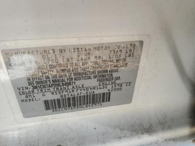 3N1CN7AP2HL845971 Nissan VERSA S