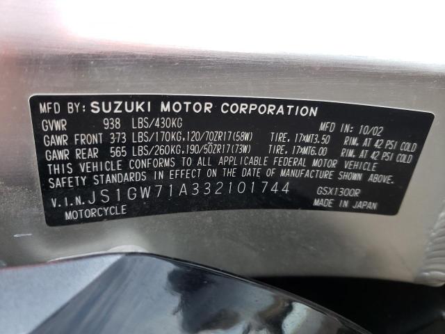 2003 SUZUKI GSX1300 R JS1GW71A332101744