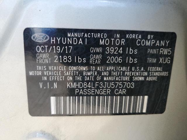 VIN KMHD84LF3JU575703 2018 HYUNDAI ELANTRA no.10