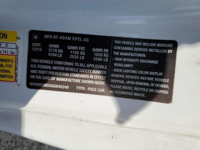 2016 BUICK CASCADA 1S W04WV3N55GG045240