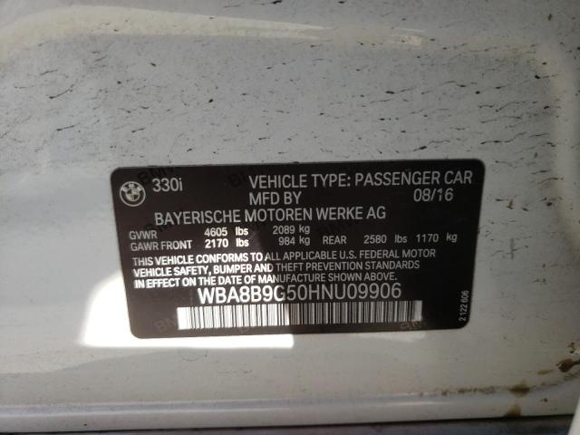 WBA8B9G50HNU09906 BMW 330 I