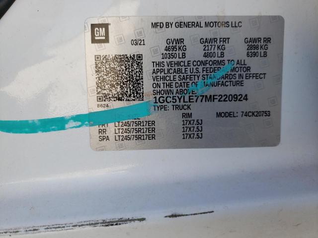 2021 CHEVROLET 2500 1GC5YLE77MF220924