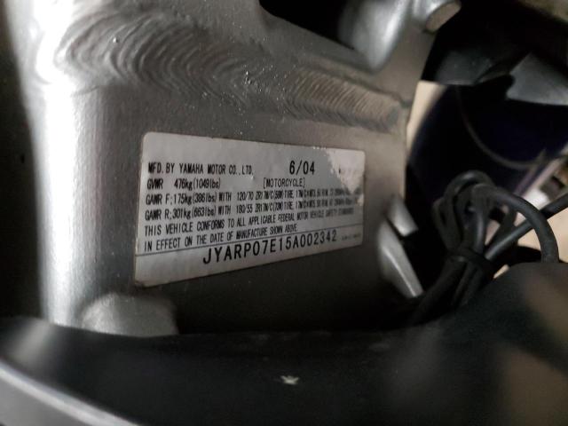 2005 YAMAHA FJR1300 JYARP07E15A002342