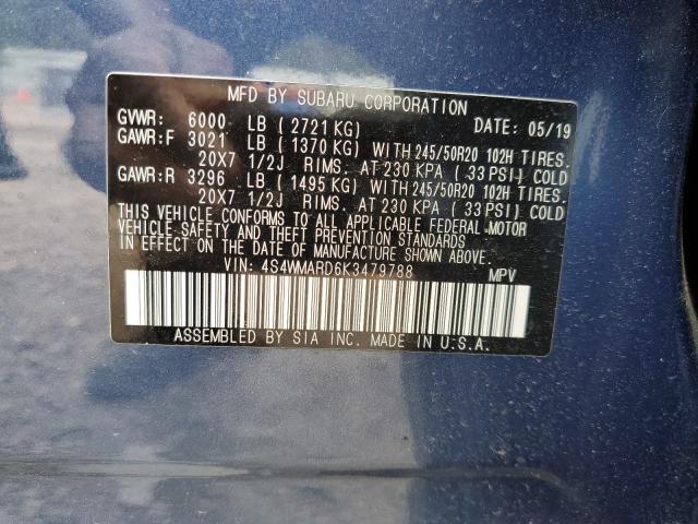 2019 SUBARU ASCENT TOU 4S4WMARD6K3479788