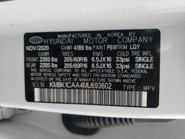 2021 HYUNDAI KONA 4D 4W KM8K1CAA4MU693602
