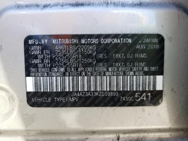 JA4AZ3A33KZ009899 Mitsubishi Outlander Se