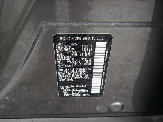 2022 NISSAN ARMADA S JN8AY2AC1N9161840