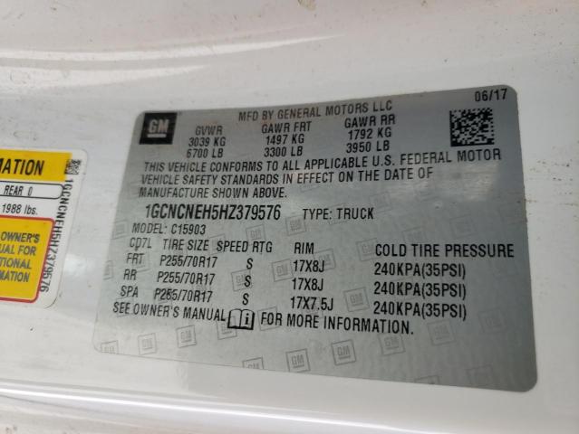 2017 CHEVROLET 1500 TRUCK 1GCNCNEH5HZ379576