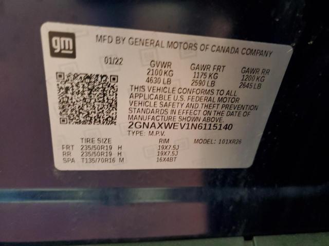 2022 CHEVROLET EQUINOX RS 2GNAXWEV1N6115140