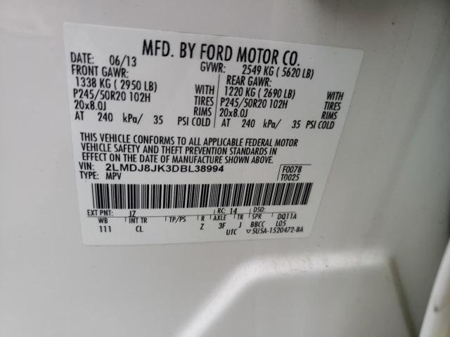 2LMDJ8JK3DBL38994 Lincoln MKX