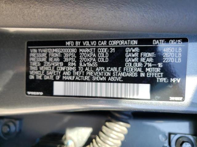 2016 VOLVO S60 CROSS YV4612UM6G2000080