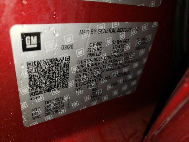 2020 CHEVROLET SILVER1500 1GCRYDED6LZ262883