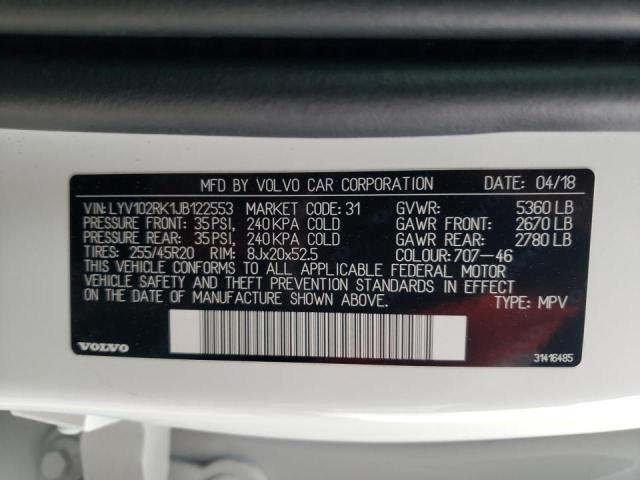 2018 VOLVO XC60 T5 LYV102RK1JB122553