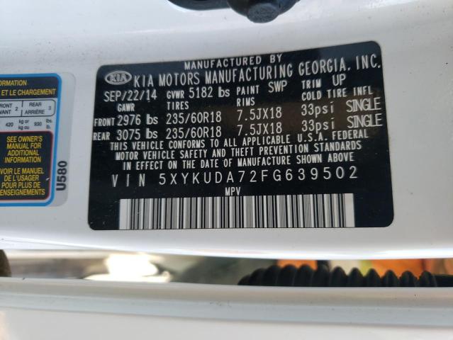 2015 KIA SORENTO EX - 5XYKUDA72FG639502