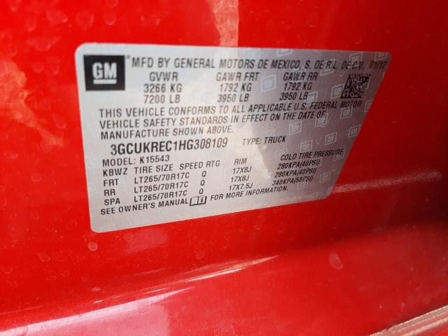 2017 CHEVROLET SILVRK1500 3GCUKREC1HG308109
