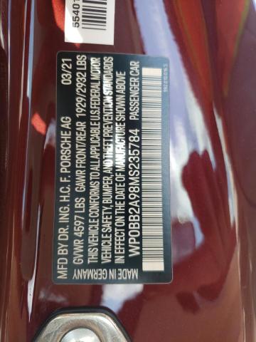 2021 PORSCHE 911 TARGA WP0BB2A98MS235784