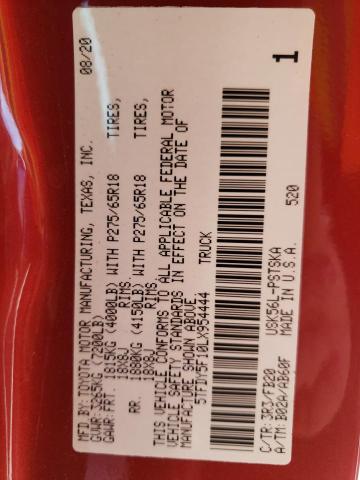 2020 TOYOTA TUNDRA CRE - 5TFDY5F10LX954444