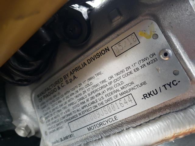 2018 APRILIA RSV4 ZD4KEU009JS001644