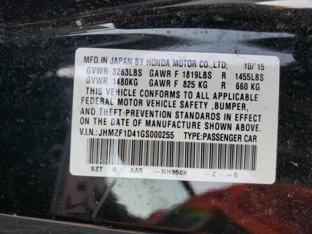 2016 HONDA CR-Z JHMZF1D41GS000255