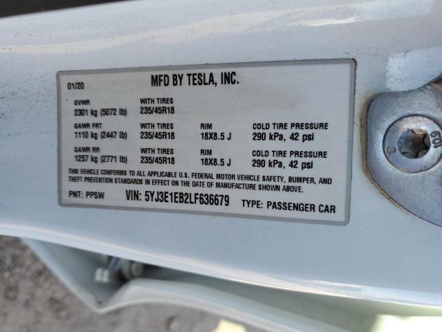 5YJ3E1EB2LF636679 Tesla MODEL 3