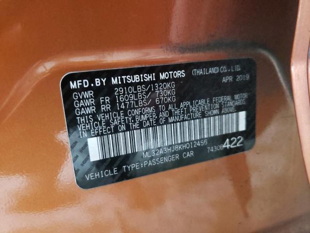 2019 MITSUBISHI MIRAGE ML32A3HJ8KH012456