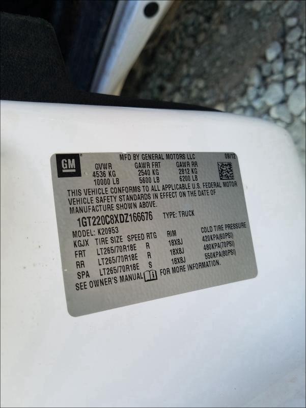 2013 GMC SIERRA K25 1GT220C8XDZ166676