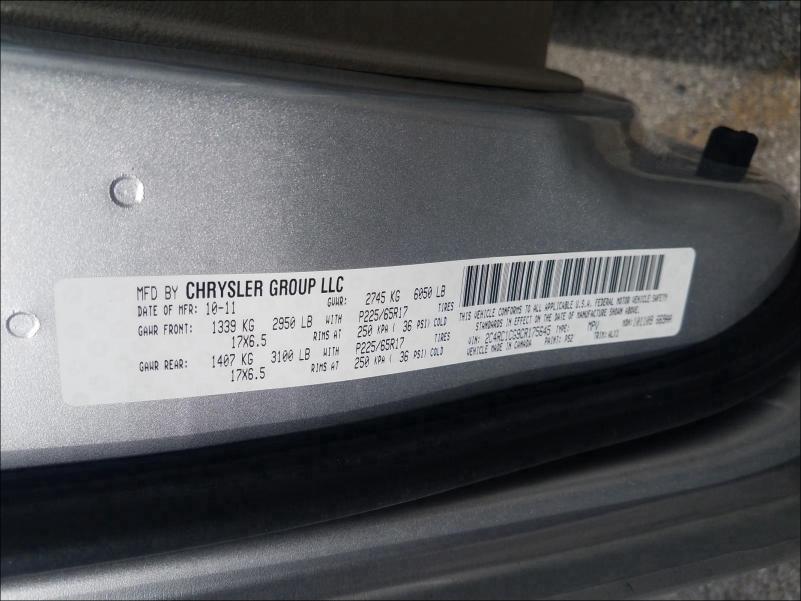 2012 CHRYSLER TOWN & COU 2C4RC1CG9CR175645