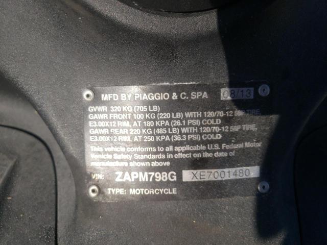 2014 PIAGGIO FLY 150 ZAPM798GXE7001480