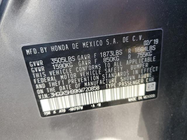 2019 HONDA FIT EXL 3HGGK5H99KM720858