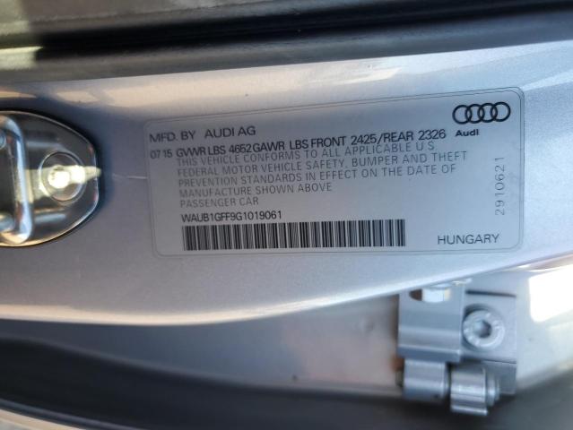2016 AUDI S3 PREMIUM WAUB1GFF9G1019061