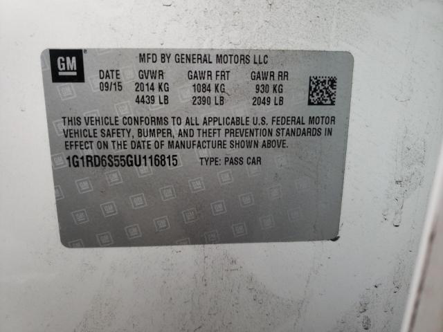 2016 CHEVROLET VOLT LTZ 1G1RD6S55GU116815