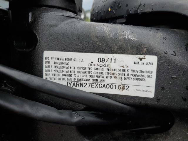 2012 YAMAHA FZ8 N JYARN27EXCA001642
