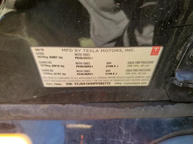2015 TESLA MODEL S P8 5YJSA1H49FF092772