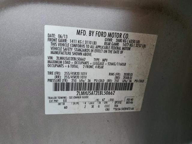 2LMHJ5AT2EBL50662 Lincoln MKT