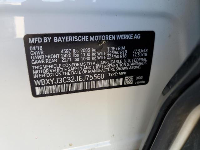 2018 BMW X2 SDRIVE2 WBXYJ3C32JEJ75560