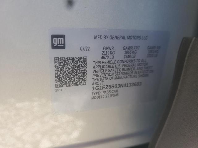 2022 CHEVROLET BOLT EUV P 1G1FZ6S03N4133683