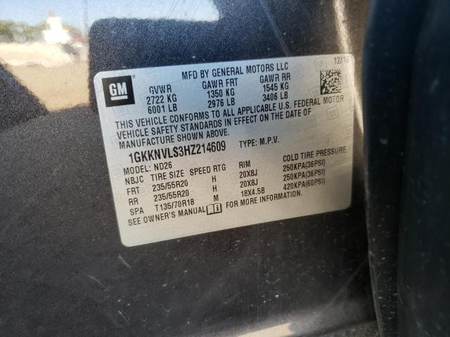 2017 GMC ACADIA ALL 1GKKNVLS3HZ214609