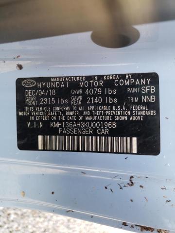 2019 HYUNDAI VELOSTER N KMHT36AH3KU001968