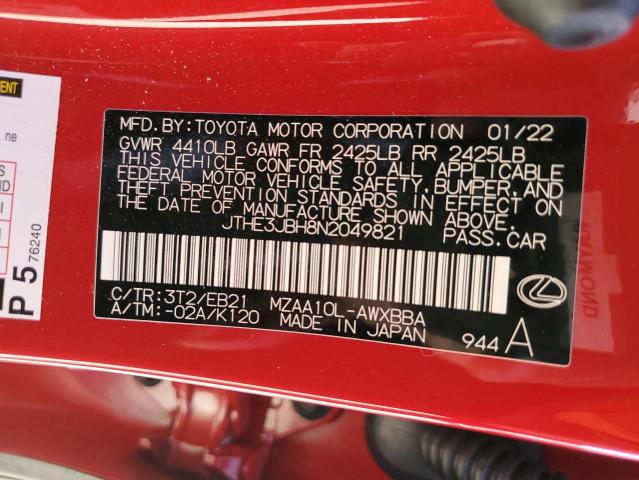 2022 LEXUS UX 200 BAS JTHE3JBH8N2049821