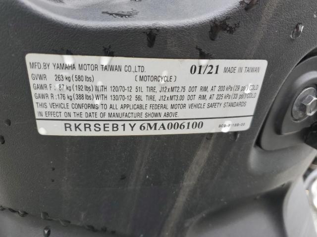 2021 YAMAHA YW125 RKRSEB1Y6MA006100