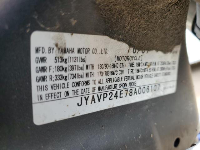 2008 YAMAHA XVS1300 A JYAVP24E78A006107
